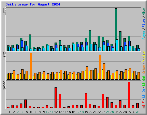 Daily usage for August 2024