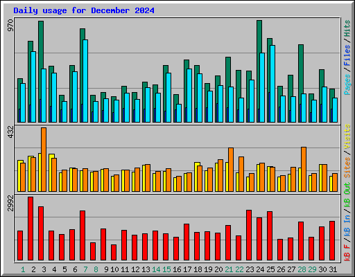 Daily usage for December 2024