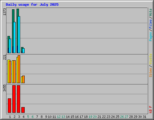 Daily usage for July 2025