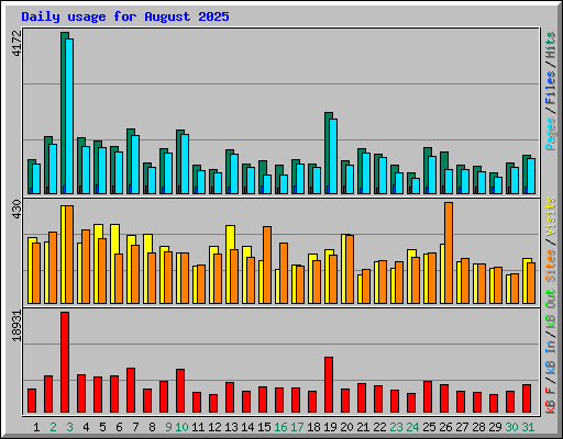Daily usage for August 2025