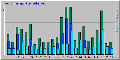 Hourly usage for July 2024