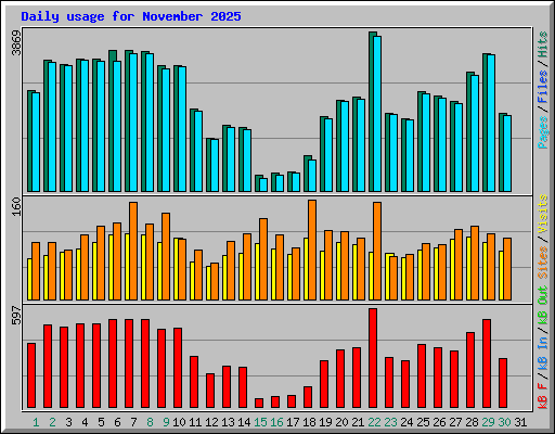 Daily usage for November 2025