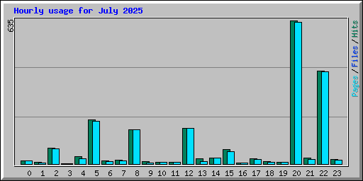 Hourly usage for July 2025